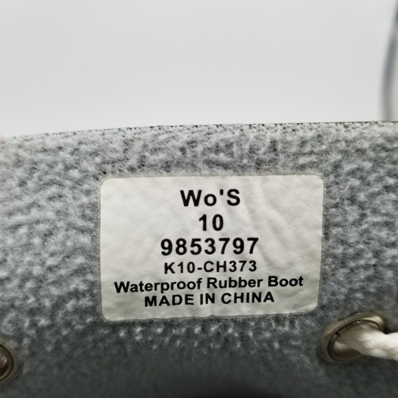 Sperry Wedge Lined Rubber Rain Boots Sz 10 - Picture 7 of 7